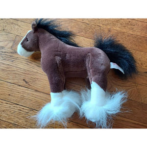 Gund Dale Clydesdale Brown White Horse Pony Plush Stuffed Animal Toy 11" soft